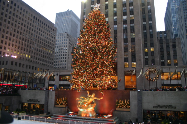 The Christmas tree at the Rockefeller Center